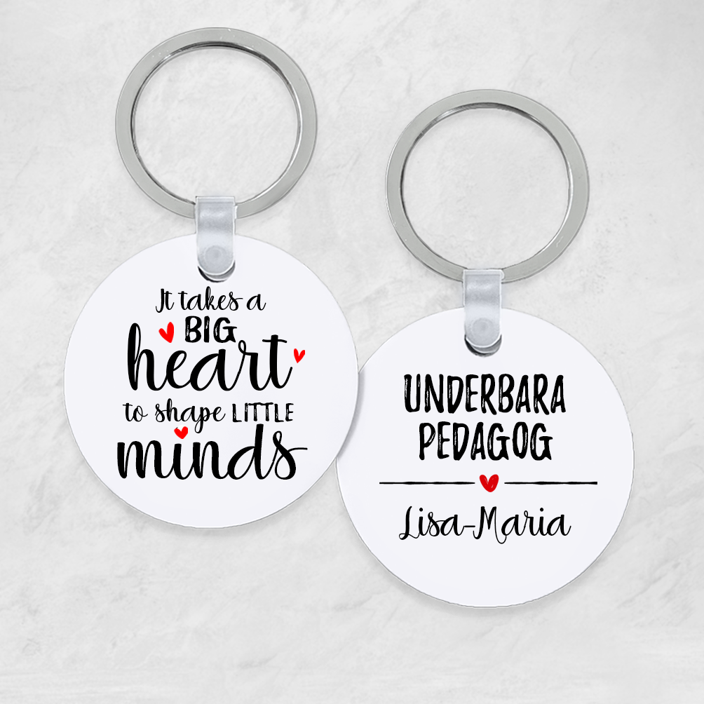 Nyckelring 5cm | Big heart | Pedagog