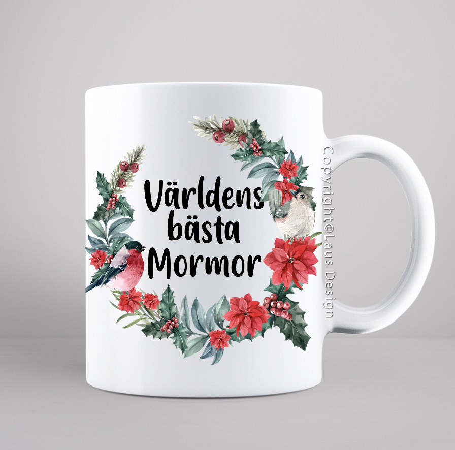 Personlig mugg med valfri text och bakgrund