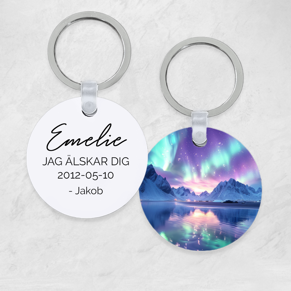 Nyckelring 5cm | Valfri text | Olika designs