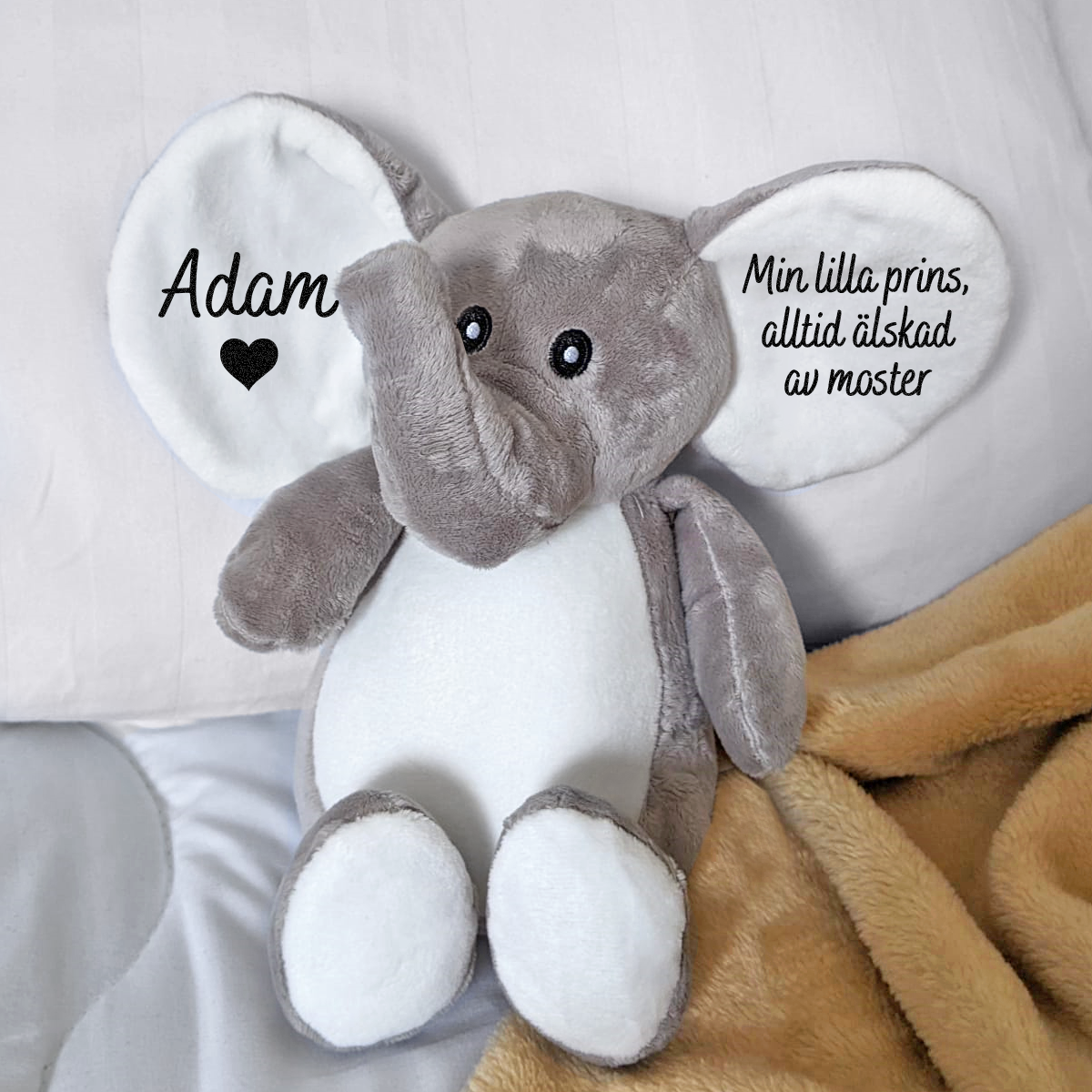 Söt Elefant Gosedjur | Valfri Text | Namn