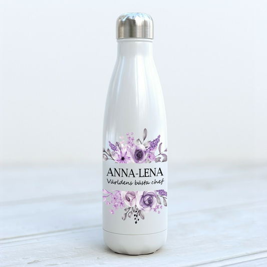 Termosflaska | Lila blom