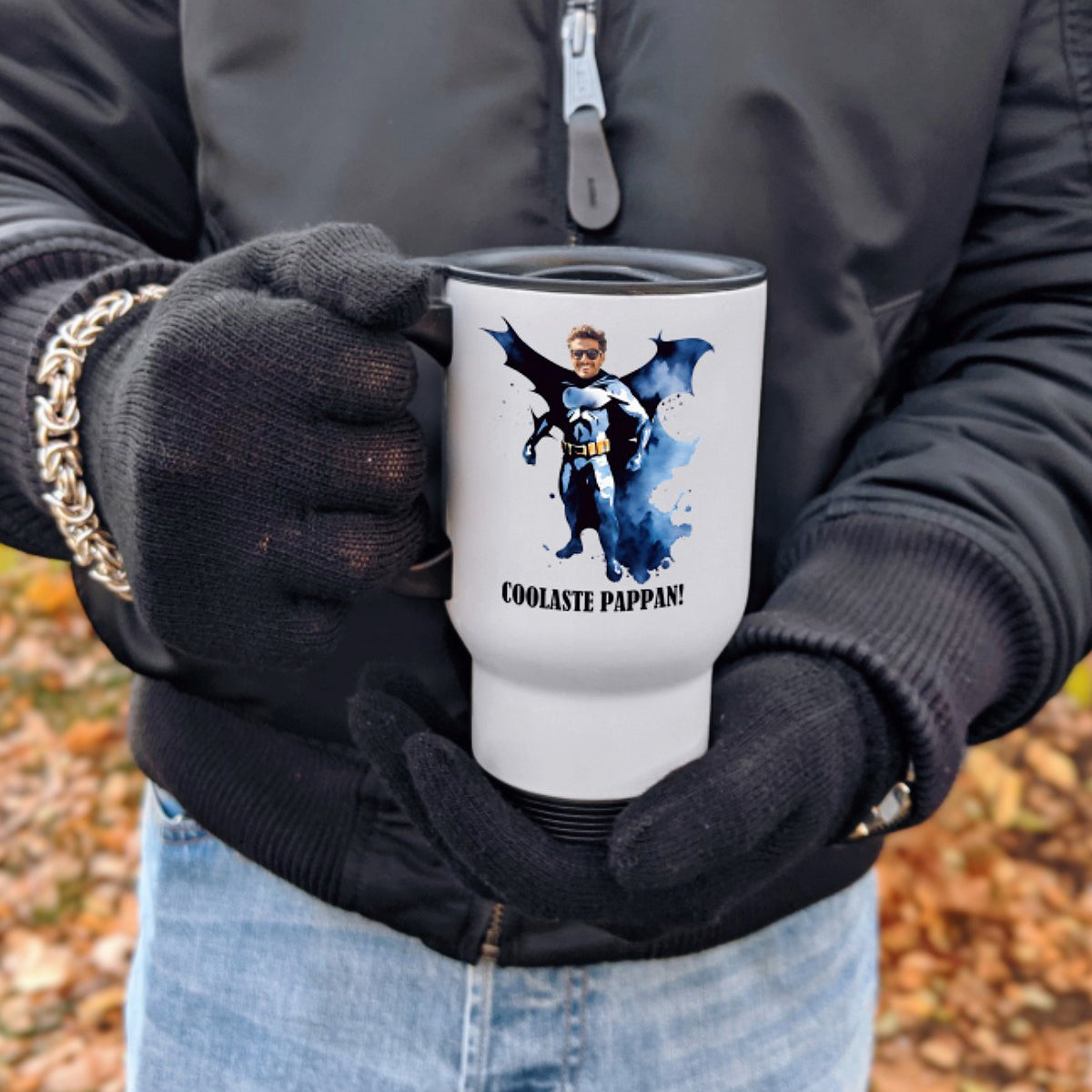 Termosmugg Superhjälte – personlig Fars dag-present