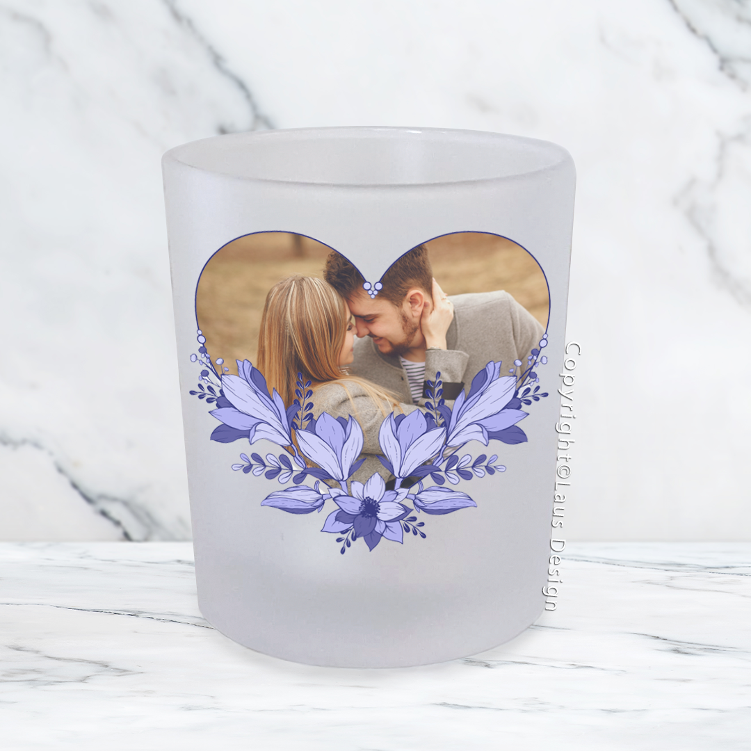 Personlig ljushållare | Foto hjärta