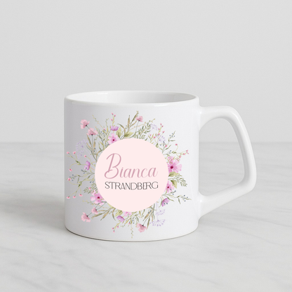 Personlig kopp | Floral | Namn
