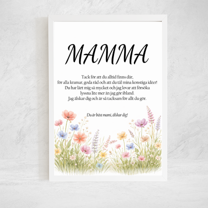 Poster med egen text personlig present till mamma