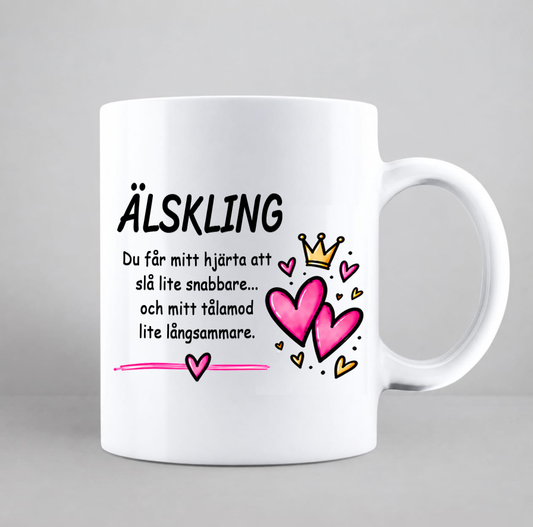 Personlig mugg med namn och egen text, rolig kaffemugg