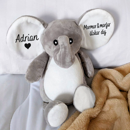 Söt Elefant Gosedjur | Valfri Text | Namn