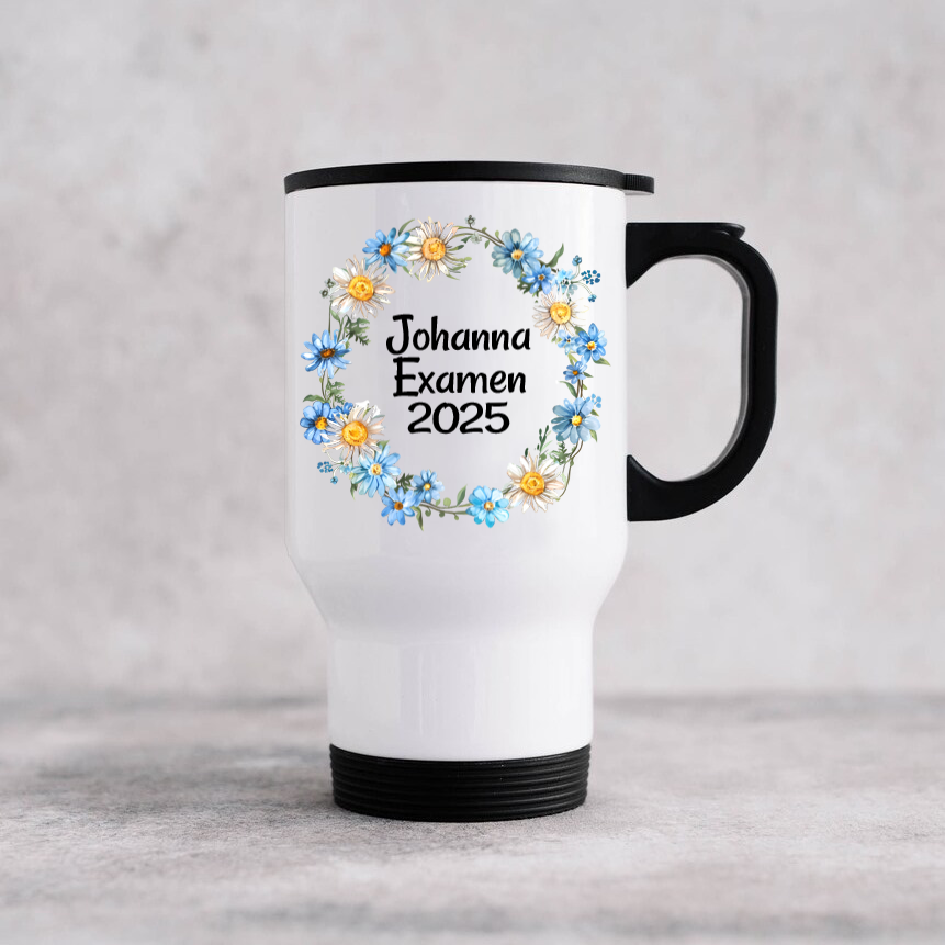 examen mugg, examen termosmugg, present till studenten, personlig student present, examen present, mugg med foto, mugg med bild, personlig examen present