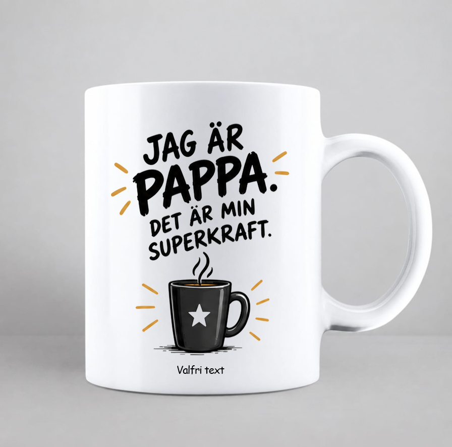 Fars dag present till pappa, personlig mugg med namn