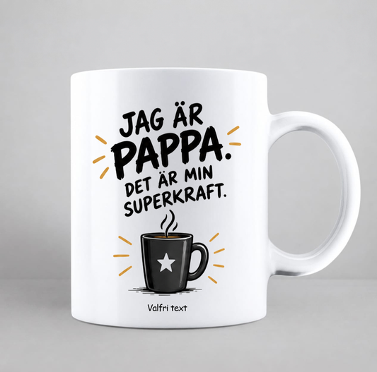Fars dag present till pappa, personlig mugg med namn