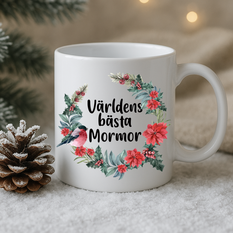 Julmugg | Valfri text & Bakgrund