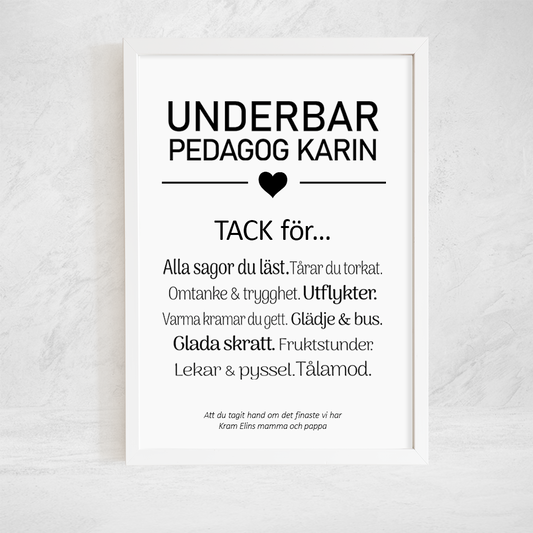 Poster - Underbar Pedagog