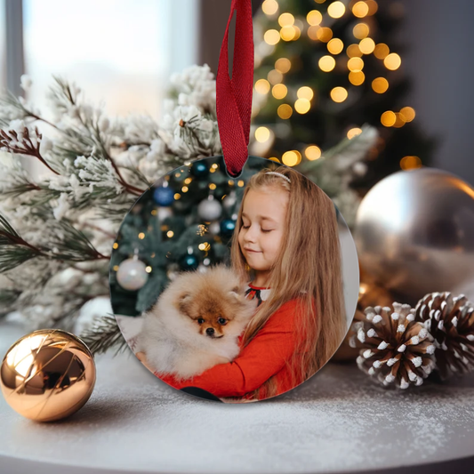 Personlig julgranskula med eget foto och bild