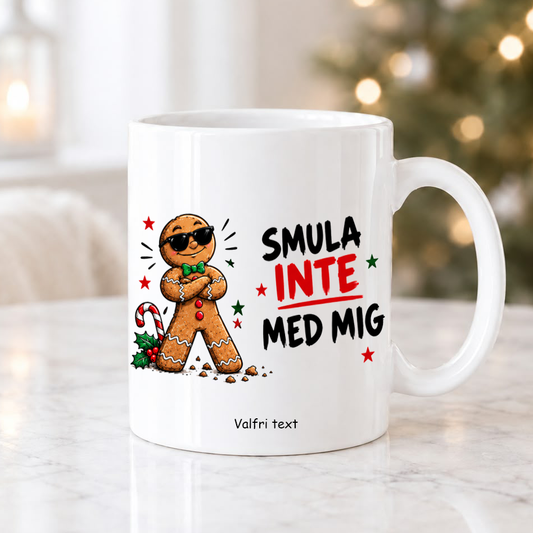 Rolig julmugg med namn eller egen text, personlig mugg och julklapp