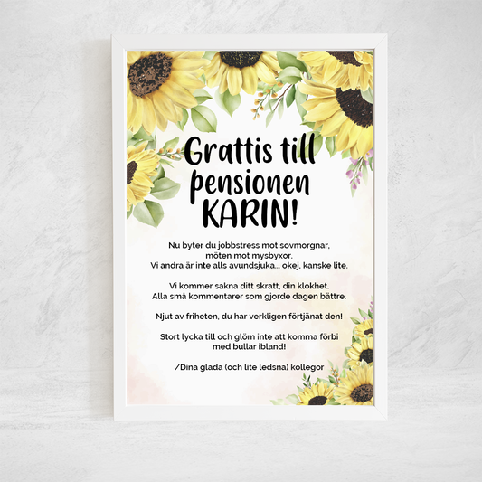 Poster | Solrosor | Valfri text
