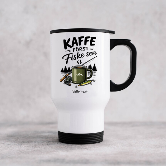 Personlig termosmugg med fiskemotiv till pappa och fiskare